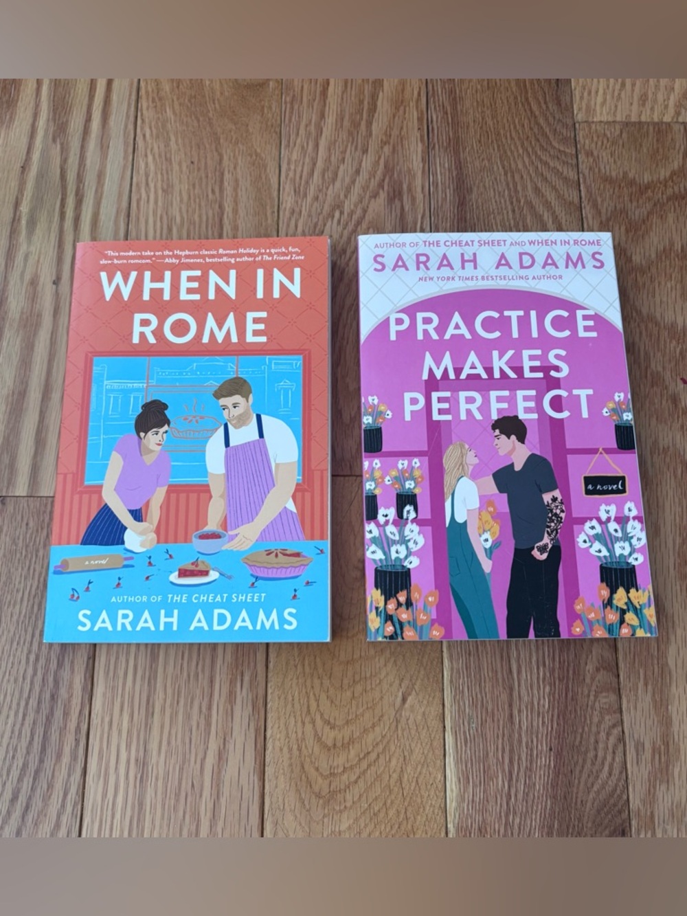 When in Rome & Practice Makes Perfect by Sarah Adams Paperback Book Bundle